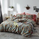 Vinta Style Garden Flower Duvet Cover Set With Zipper Closure