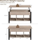 Lift Top Coffee Table With Hidden Compartment   Shelf For Living Room