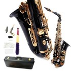 Glarry High Quality Brass Black Alto Eb Sax Saxophone W case
