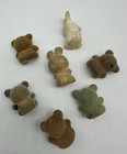 Lot Of 7 Vintage Miniature 1  Flocked Fuzzy Teddy Bears Rabbits Christmas Craft