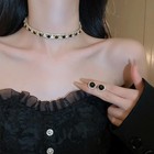 Luxury Crystal Necklace Earrings Set Champagne Green Blue Black Necklace