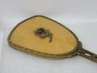 Vintage Hand Held Vanity Mirror Hollywood Regency Gold Tone W flower