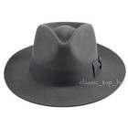 100  Wool Felt Fedora Trilby Hand Made Wider Brim Gents Hat