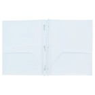 Letter Size Plastic Folder With Pockets And 3 Metel Prongs    White