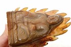 1900 s  Chinese Agate Carved Carving Kwan-yin Guanyin Buddha Figurine Statue