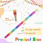 Breling 6 Pcs Happy Birthday Pencils And Cupcakes Greeting Cards Include Rain   
