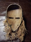 Hand-carved African Dan Tribal Mask - Deangle - W  Rope Hair   Cowrie Shells 