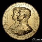 Romania  Carol I  Gilt Bronze Wedding Medal 1893 By Scharff  Ferdinand   Maria