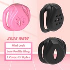 2025 New 3d Print Super Small Flat Cage Male Chastity Device Mini Lock 4 Rings