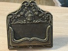 Vintage Ornate Brass Business Card Holder Desk Stand Victorian Style Retro Metal