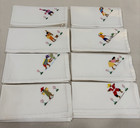 8 Hand-embroidered Unique Napkins Featuring Working People Ethnic Culture
