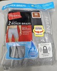 6 Bags Hanes Mens Size M 32-34 Black Gray Tagless Boxer Briefs Underwear 2 pack