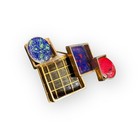 Vintage Mid Century Modern Geometric Enamel Brooch Pin Gold Tone Abstract Art