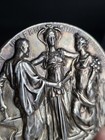 1897 Silvered Brussels International Exhibition Award Medal Toned Rare Type