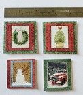 Artisan Dollhouse Miniature Christmas Wall Hangings - Four  4  Matted Prints