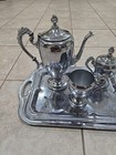 Vintage Chromium Silver-plated 3 Piece Tea Set Cromwell Mfg Corp   