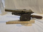 Rare Vintage Cannon 16 Inch Metal Brass Bronze Cast Iron Antique World Wood