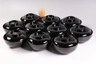 Japanese Lacquer Set Of 10 Lidded Kaiseki Soup Bowl 5 16inch Gold Pine   Hawk