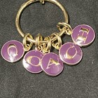 Vintage Coach Purple And Gold Tone Bag Charm Key  Ring Holder New