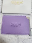 Coach Leather Id Credit Card Case Slip Holder Night Out Purple New
