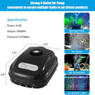 Aquarium Air Pump 300gph  For Up To 200 Gallon Fish Tank  Powerful Hydroponic Ae