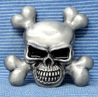 Skull Crossbones Belt Buckle Heavy Biker Goth Punk Halloween Vtg 90s   pcb805
