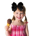 4 Pcs 6 Inch Black Big Hair Bow Clips With Tails Alligator Clips For Girls