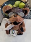 1990 Grateful Dead Bear With Tag 12  Jointed Brown Aviator Pilot Liquid Blue 