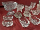 Lot Of 13 Vintage Glass Crystal Open Salt Cellars Spices Variety