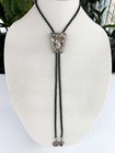 Vintage Western Agate Cluster Silver Tone Western Bolo Tie