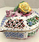 Vintage Heart Floral Trinket jewelry Box