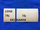 Vintage Uptown Theatre Loge Exchange 14 Cent Ticket  drive-in Movie cinema  - Ca