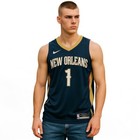 Nike Nba New Orleans Zion Williamson Swingman Jersey Mens Size Large Blue Gold