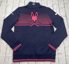Psycho Bunny National Bank Open Tennis Track Jacket Full Zip Navy Blue   Pink Xs