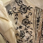 Filipiniana Bolero Beige Sheer Puff Sleeve With Black Floral Embroidery  M A203