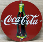 Vintage Coca Cola Porcelain Sign Gas Station Pump Plate Dew Pepsi Oil Dr Pepper