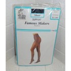 Vintage Famous Markers Sheer Support Black Pantyhose Size Medium Tall Sissy