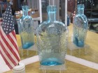  pristine deep Seafoam Blue 1870 s gxii-38 hands cannon 1 Pt Flask originl Paint