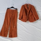 Vintage Child Suit Boys 6x Burnt Orange Corduroy Jacket Pants Blazer Set  70s
