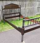 Original Antique Vintage Jenny Lind Spindle Spool Bed  Full Size Circa 1800 s