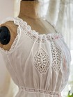 Vintage Edwardian Victorian Chemise Underdress With Lace Insets And Pink Ribbons