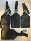 Luggage Tags - 4 Black - Clear Window For Name And Address - Strap With Buckle  