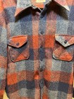 Campus Cpo Shirt Jacket Mens Medium Blue Orange Good Vintage Wool Plaid Anchor
