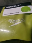 Speedo Jr Elastomeric Solid Neon Green Silicone Swim Swimming Cap Age 6 - 14 Nob