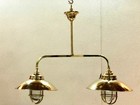 Nautical Ship Marine Solid Brass Hanging Retro Light With Shade - Twins