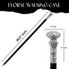 Vintage Antique Wooden Walking Cane Size 36 Inch With Silver Brass Handle Kno   