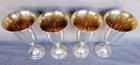 Set Of 4 Alvin S249 Sterling Silver 6-1 2  Tall Goblets With Gold Washed Bowls