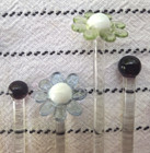 Lot 12 Vtg Swizzle Stir Sticks Glass Flower Amethyst Retro Barware Glass Spoon