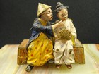 Superb 19 C  Bronze Oriental Chinese   Japanese Seated Couple On Onyx Base