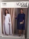 Vogue 1982 Misses Cape Dress Sewing Pattern In Length Variation Sz 18-26 New U c